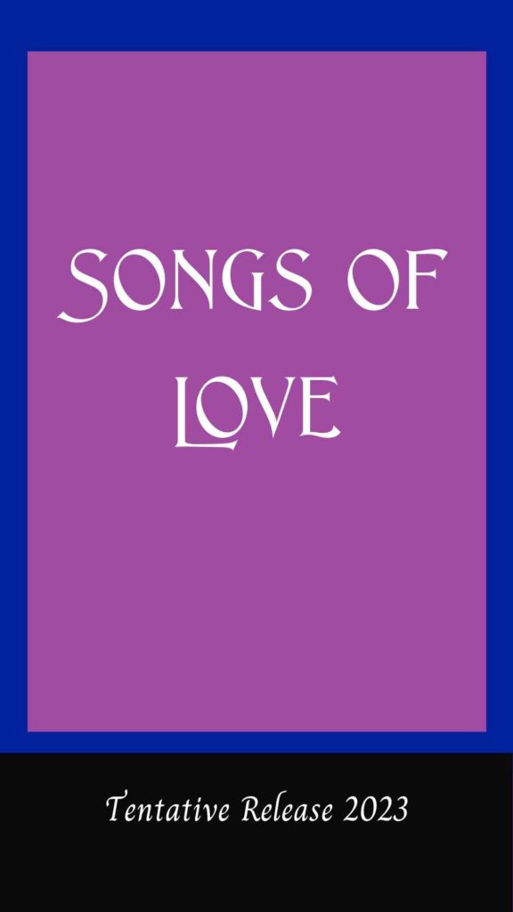 This placeholder cover for Songs of Love is plain purple. A caption below says "Tentative Release 2023"